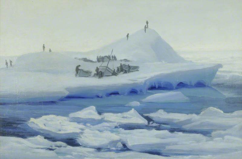 Order Paintings Reproductions Look Out from a Camp on a Large Ice Floe, Weddell Sea, 1915 by George E Marston (1882-1940, United Kingdom) | ArtsDot.com
