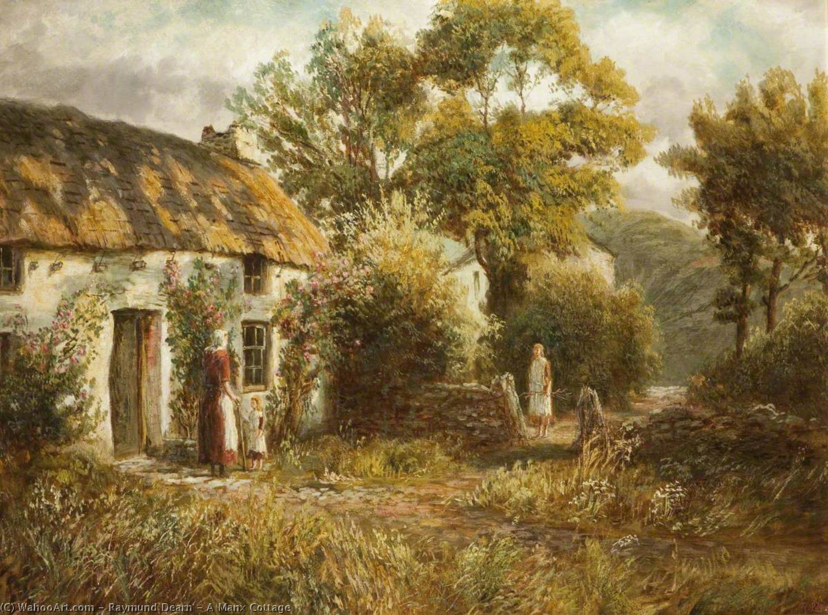 Order Oil Painting Replica A Manx Cottage by Raymund Dearn (1858-1925) | ArtsDot.com