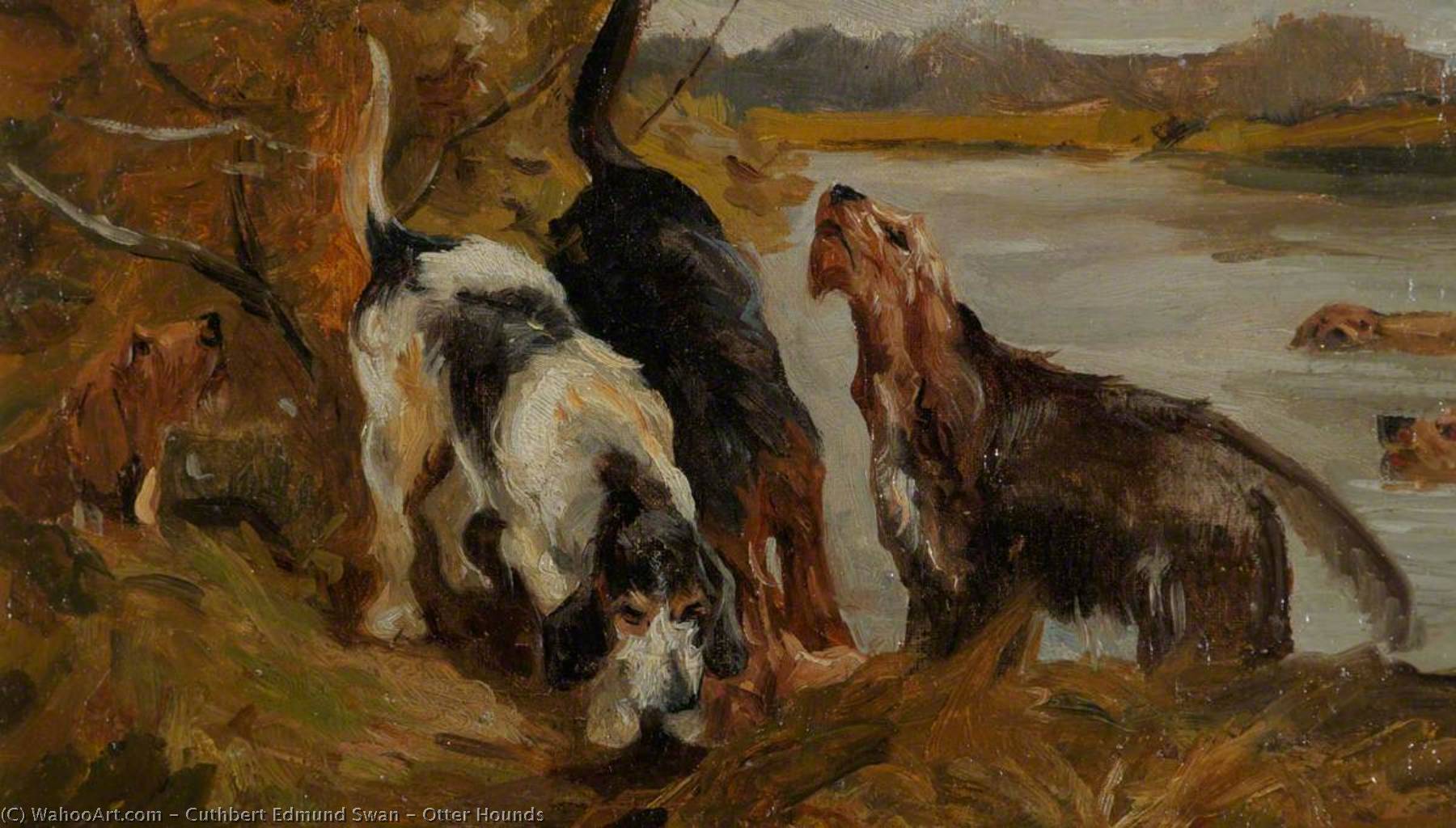 Order Oil Painting Replica Otter Hounds by Cuthbert Edmund Swan (1870-1931) | ArtsDot.com
