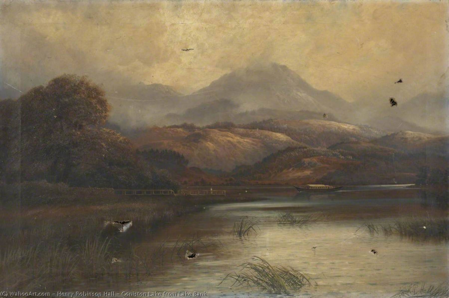 Order Oil Painting Replica Coniston Lake from Lake Bank, 1900 by Henry Robinson Hall (1859-1927) | ArtsDot.com