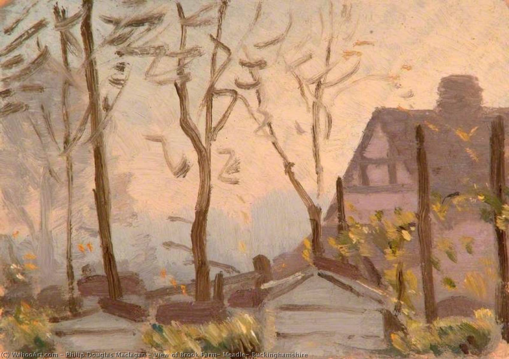 Order Paintings Reproductions View of Brook Farm, Meadle, Buckinghamshire, 1923 by Philip Douglas Maclagan (Inspired By) (1901-1972) | ArtsDot.com