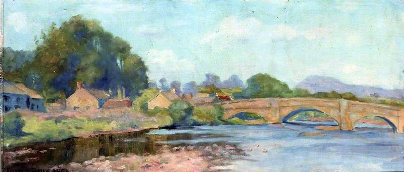 Order Paintings Reproductions Village, a Bridge and a River by Francis Reily (1858-1928) | ArtsDot.com