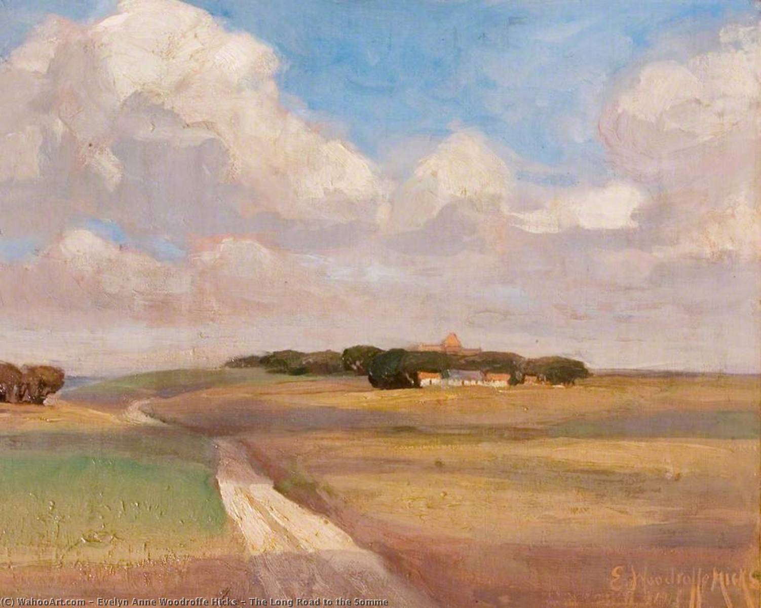 Order Art Reproductions The Long Road to the Somme, 1913 by Evelyn Anne Woodroffe Hicks (1867-1930) | ArtsDot.com