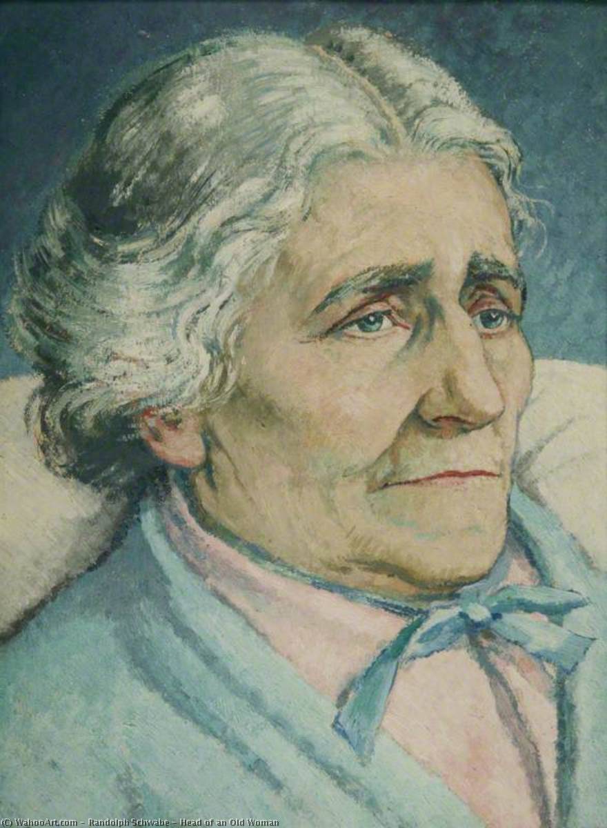 Buy Museum Art Reproductions Head of an Old Woman by Randolph Schwabe (1885-1948) | ArtsDot.com