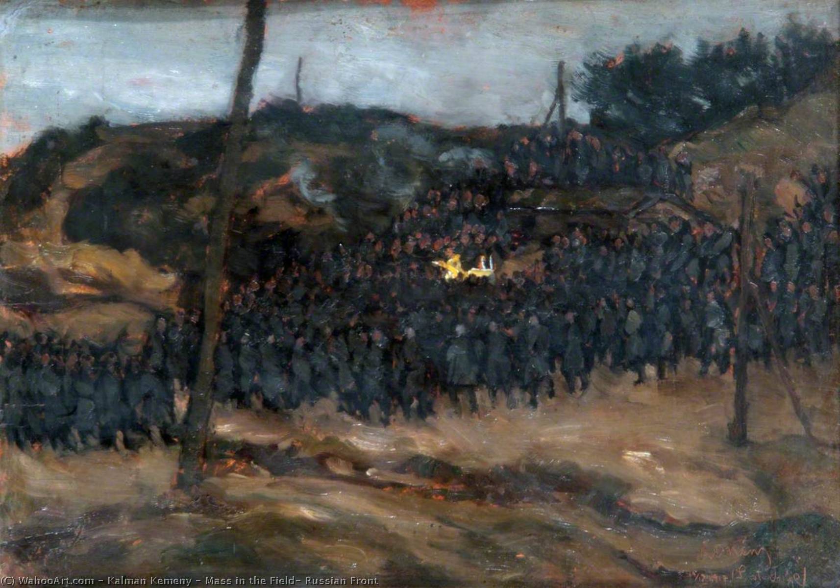 Order Art Reproductions Mass in the Field, Russian Front, 1917 by Kalman Kemeny (Inspired By) (1896-1994) | ArtsDot.com