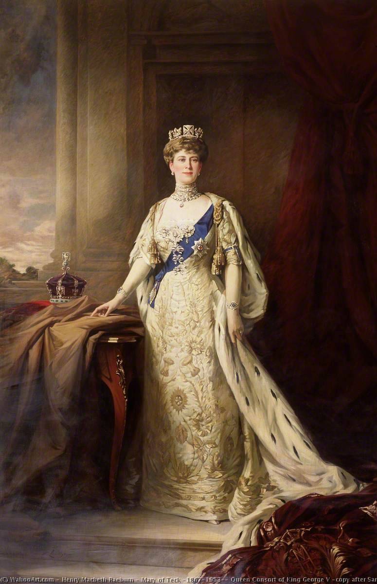 Buy Museum Art Reproductions Mary of Teck (1867–1953), Queen Consort of King George V (copy after Samuel William Henry Llewellyn), 1911 by Henry Macbeth Raeburn (1860-1947) | ArtsDot.com