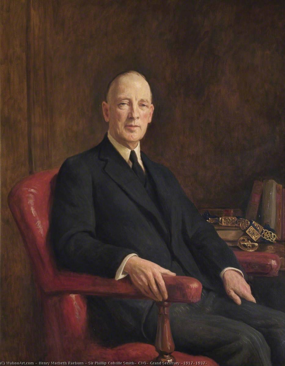 Order Paintings Reproductions Sir Phillip Colville Smith, CVO, Grand Secretary (1917–1937), 1939 by Henry Macbeth Raeburn (1860-1947) | ArtsDot.com