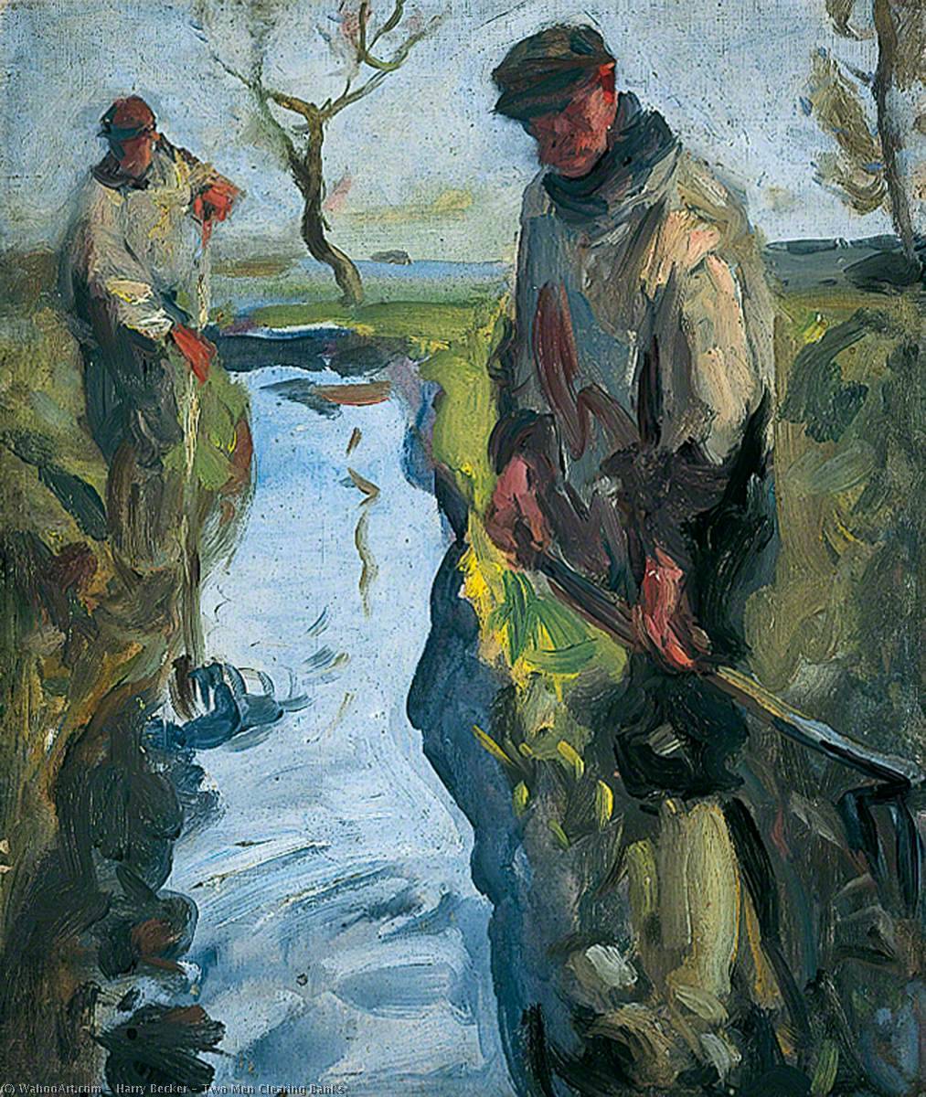Order Oil Painting Replica Two Men Clearing Banks, 1928 by Harry Becker (1865-1928) | ArtsDot.com