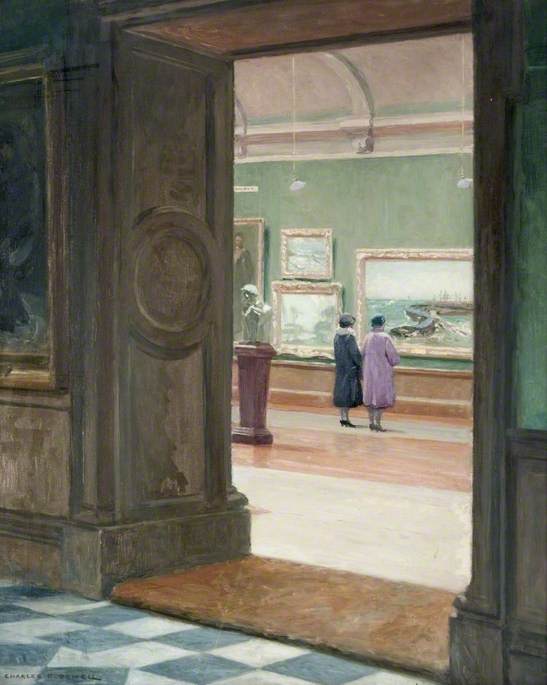 Order Paintings Reproductions Interior of Glasgow Corporation Art Galleries, 1926 by Charles R Dowell (1876-1935) | ArtsDot.com