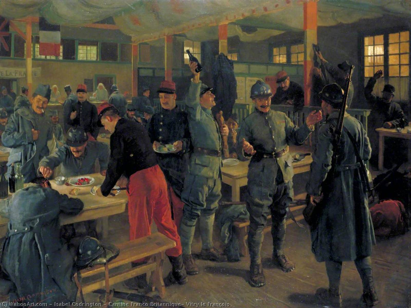 Order Paintings Reproductions Cantine Franco Britannique, Vitry le François, 1919 by Isabel Codrington (1874-1943) | ArtsDot.com