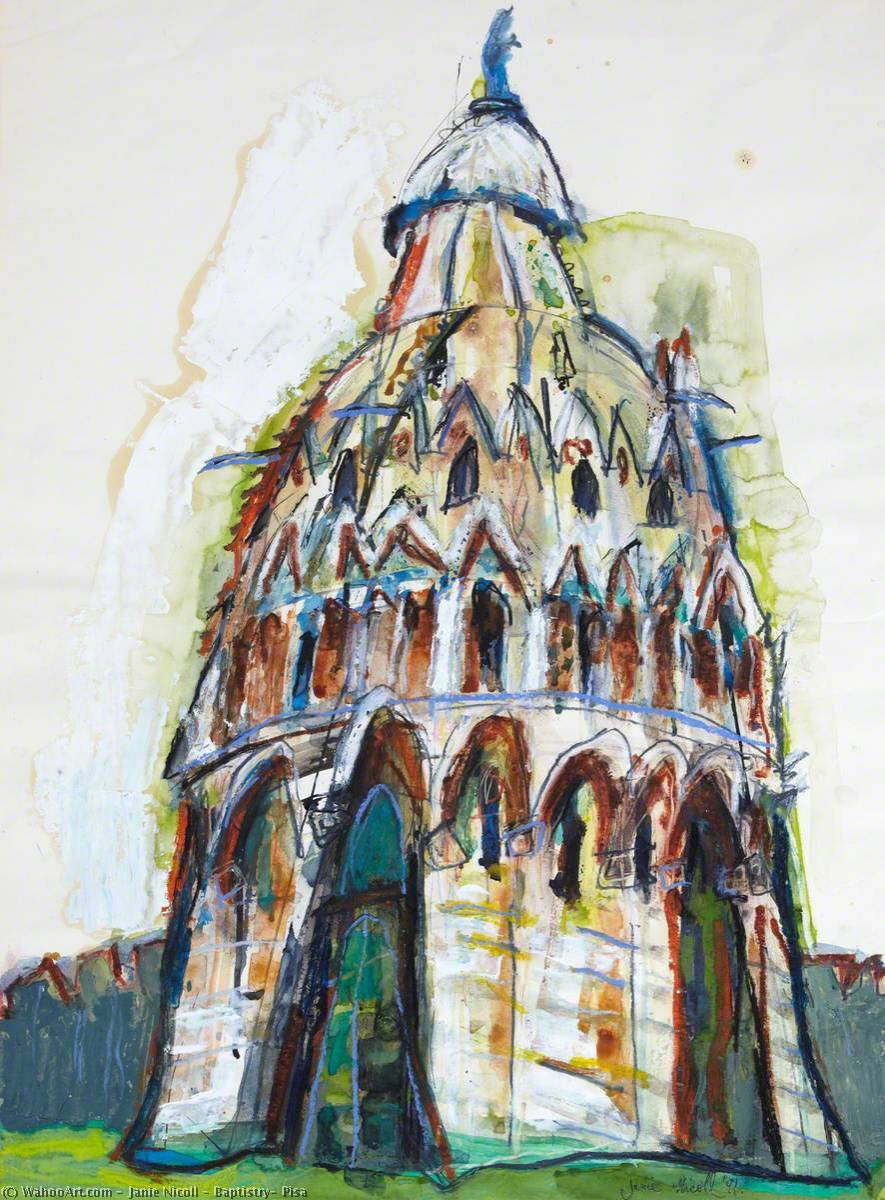 Baptistry, Pisa, 1991 by Janie Nicoll Janie Nicoll | ArtsDot.com