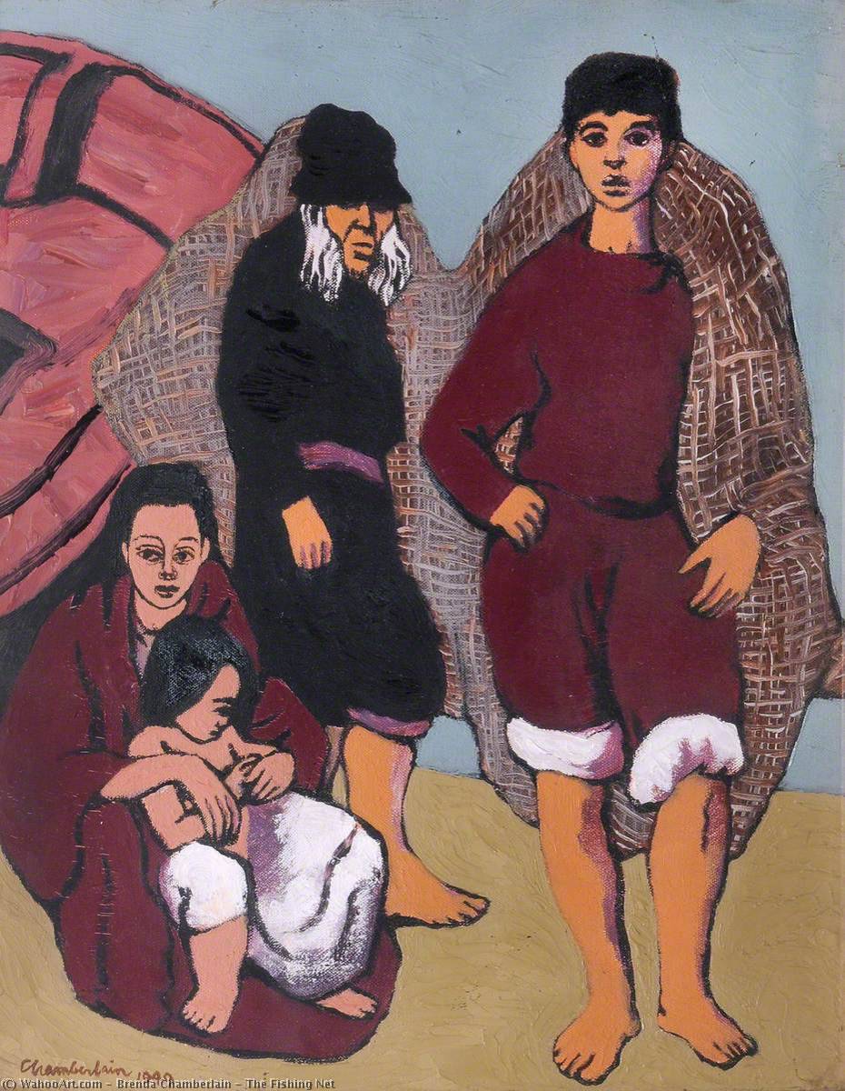 Buy Museum Art Reproductions The Fishing Net, 1949 by Brenda Chamberlain (Inspired By) (1912-1971, United Kingdom) | ArtsDot.com