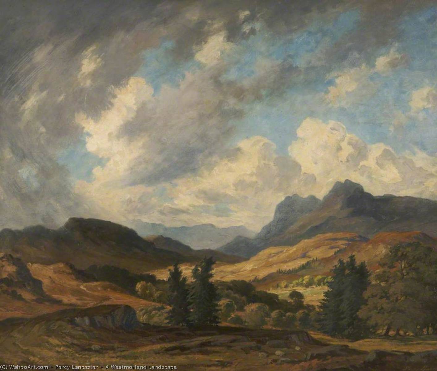 Order Art Reproductions A Westmorland Landscape, 1946 by Percy Lancaster (1878-1951) | ArtsDot.com
