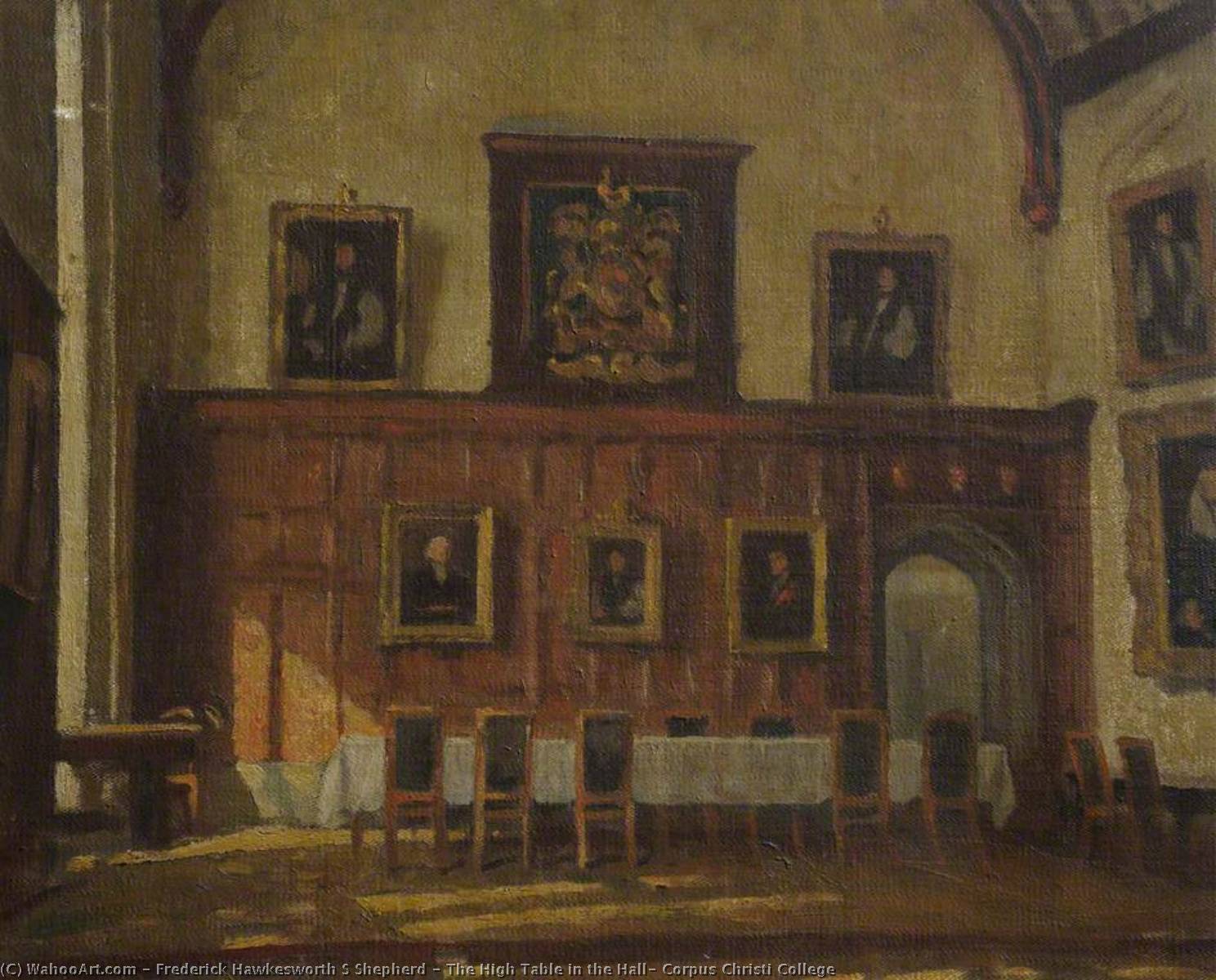 顺序 藝術再現 The High table in the Hall, Corpus Christi College 通过 Frederick Hawkesworth S Shepherd (1877-1948) | ArtsDot.com