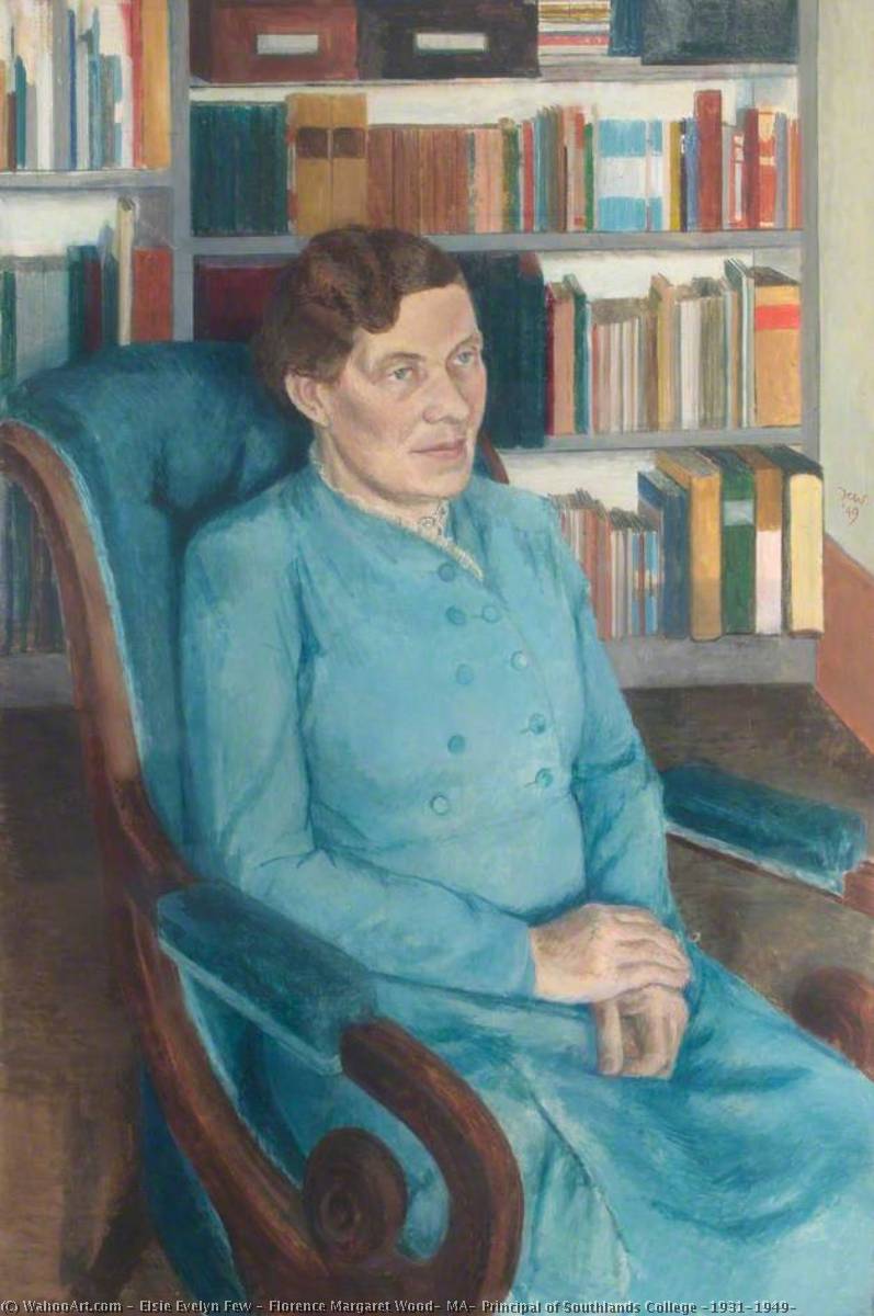Florence Margaret Wood, MA, Principal of Southlands College (1931–1949), 1949 by Elsie Evelyn Few (1909-1980) Elsie Evelyn Few | ArtsDot.com