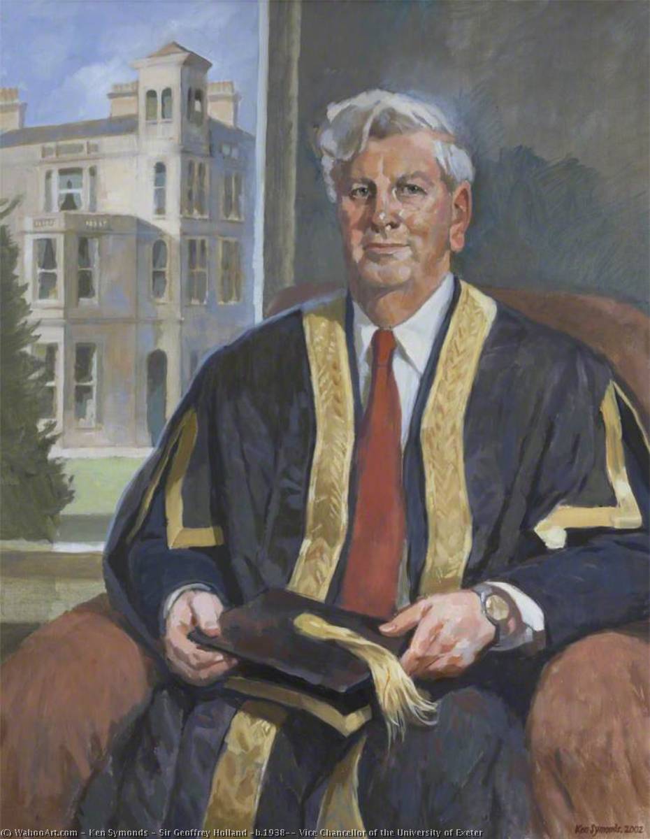 Sir Geoffrey Holland (b.1938), Vice Chancellor of the University of Exeter, 2002 by Ken Symonds (1927-2010) Ken Symonds | ArtsDot.com