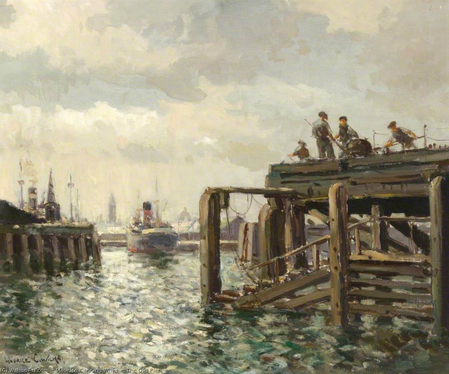 Order Artwork Replica The Old Pier, 1930 by Maurice Canning Wilks (Inspired By) (1910-1984) | ArtsDot.com