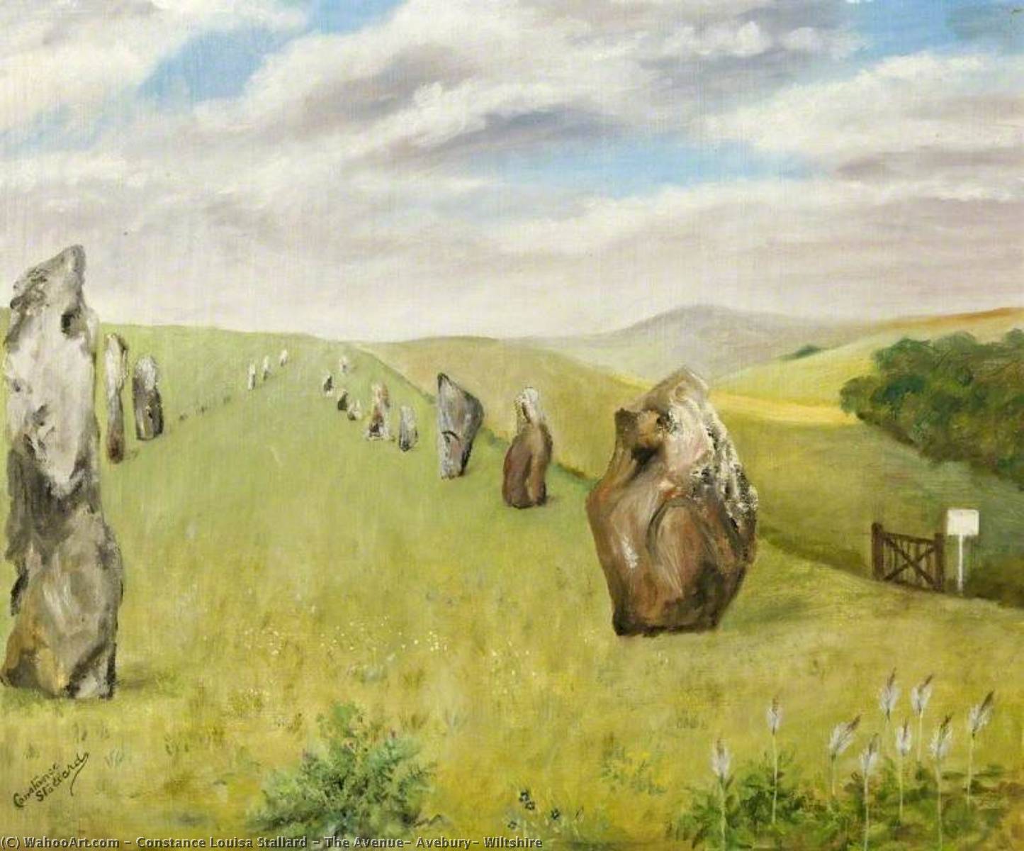Order Paintings Reproductions The Avenue, Avebury, Wiltshire by Constance Louisa Stallard (Inspired By) (1870-1959) | ArtsDot.com