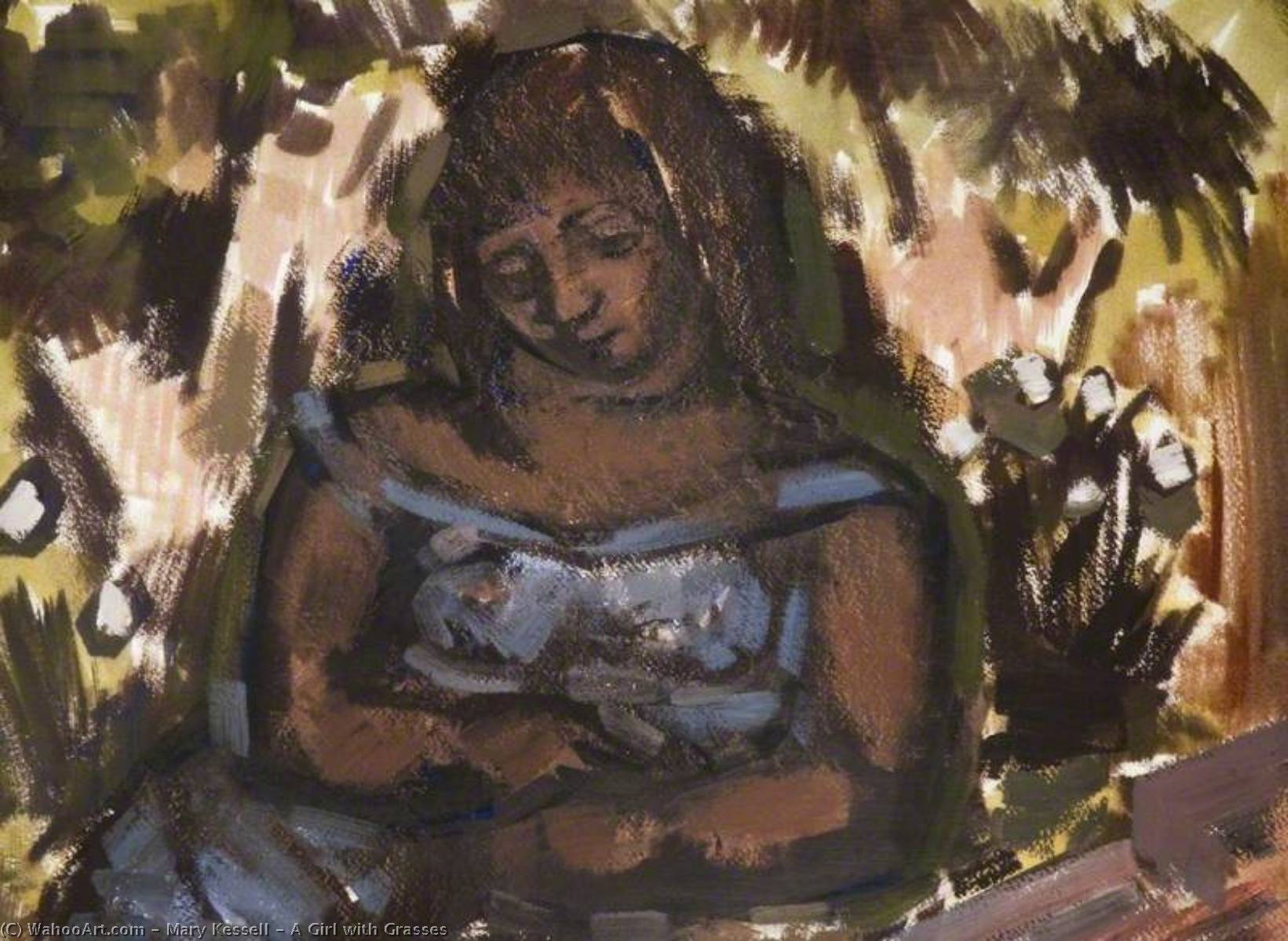 A Girl with Grasses, 1946 by Mary Kessell (1914-1977) Mary Kessell | ArtsDot.com