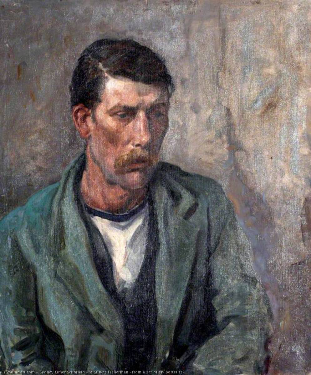 A St Ives Fisherman (from a set of six portraits) by Sydney Elmer Schofield (1901-1983) Sydney Elmer Schofield | ArtsDot.com