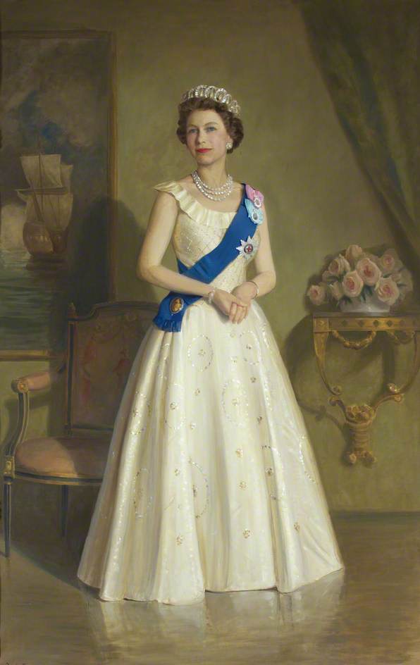 顺序 藝術再現 伊丽莎白二世女王陛下(b.1926) 通过 Denis Fildes (灵感来自) (1889-1974) | ArtsDot.com