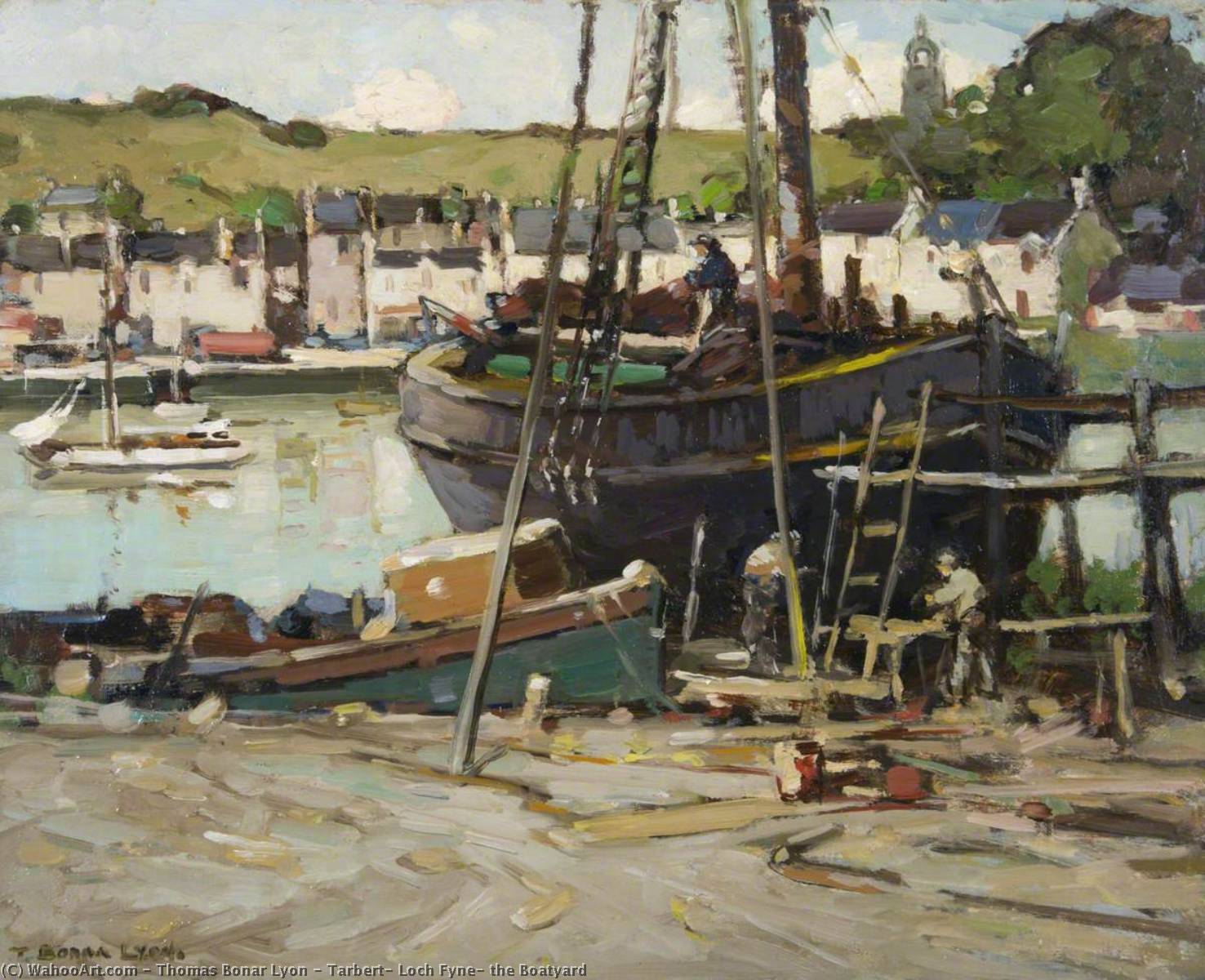 Tarbert, Loch Fyne, the Boatyard by Thomas Bonar Lyon (1873-1955) Thomas Bonar Lyon | ArtsDot.com