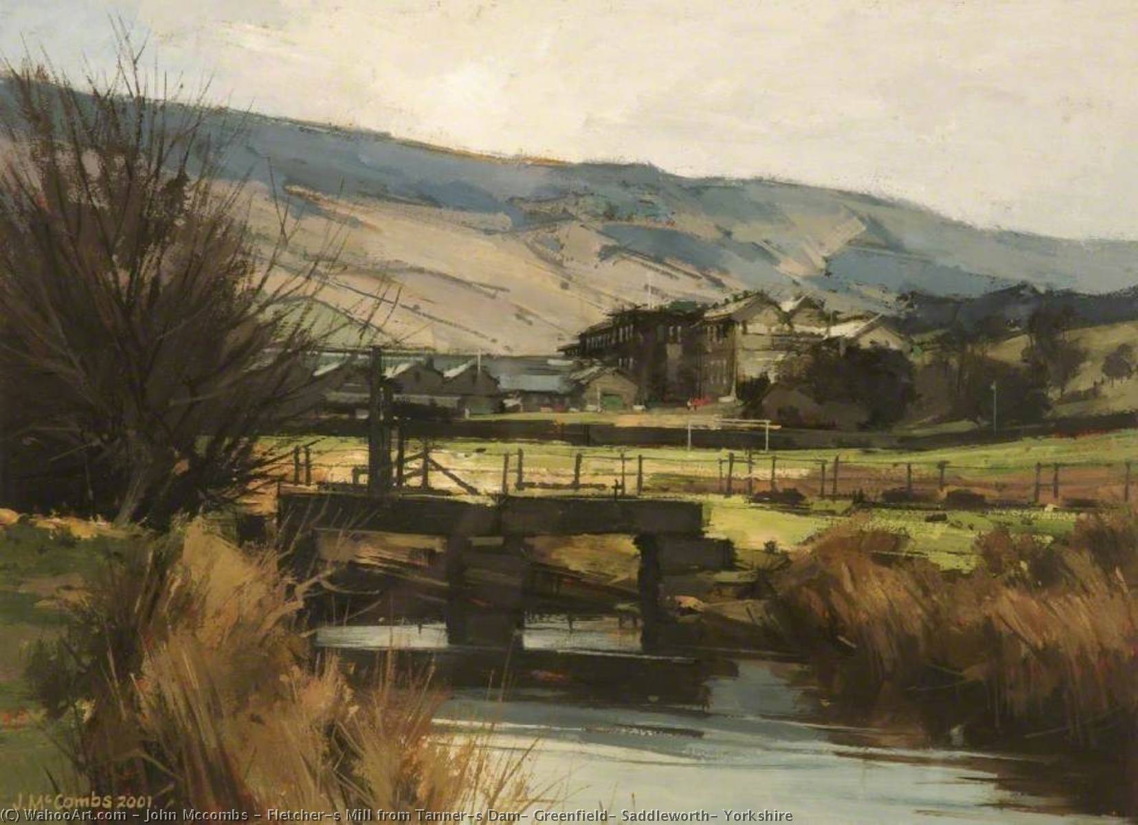 Fletcher`s Mill from Tanner`s Dam, Greenfield, Saddleworth, Yorkshire, 2001 by John Mccombs John Mccombs | ArtsDot.com