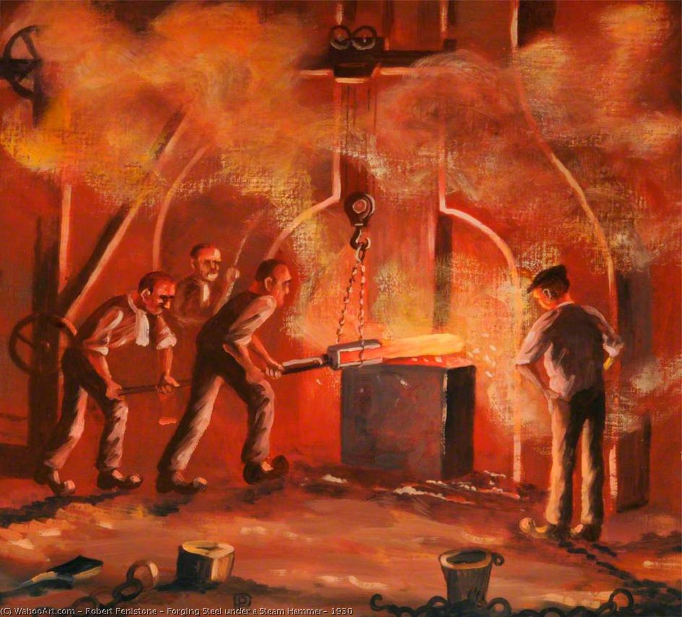 Forging Steel under a Steam Hammer, 1930, 1999 by Robert Penistone Robert Penistone | ArtsDot.com
