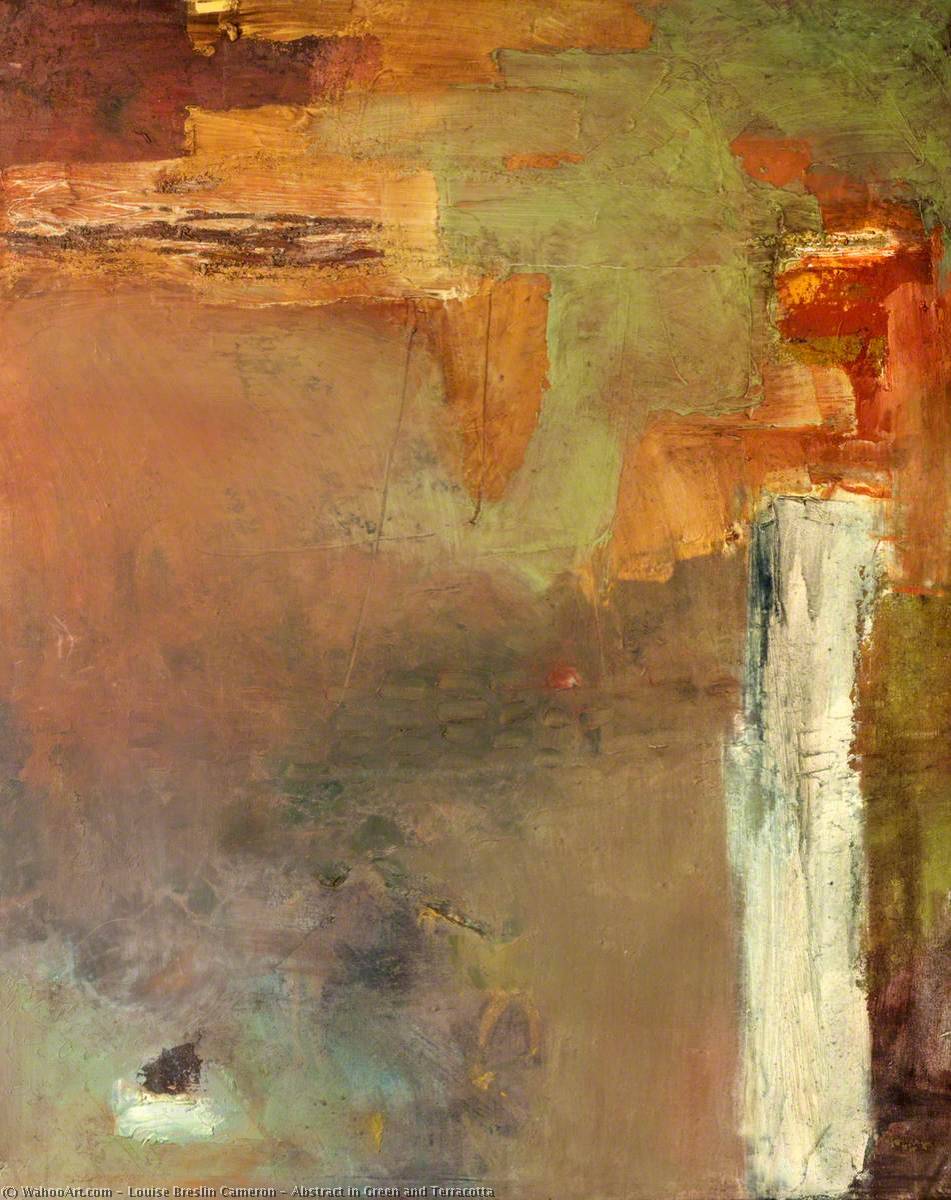 Abstract in Green and Terracotta by Louise Breslin Cameron Louise Breslin Cameron | ArtsDot.com