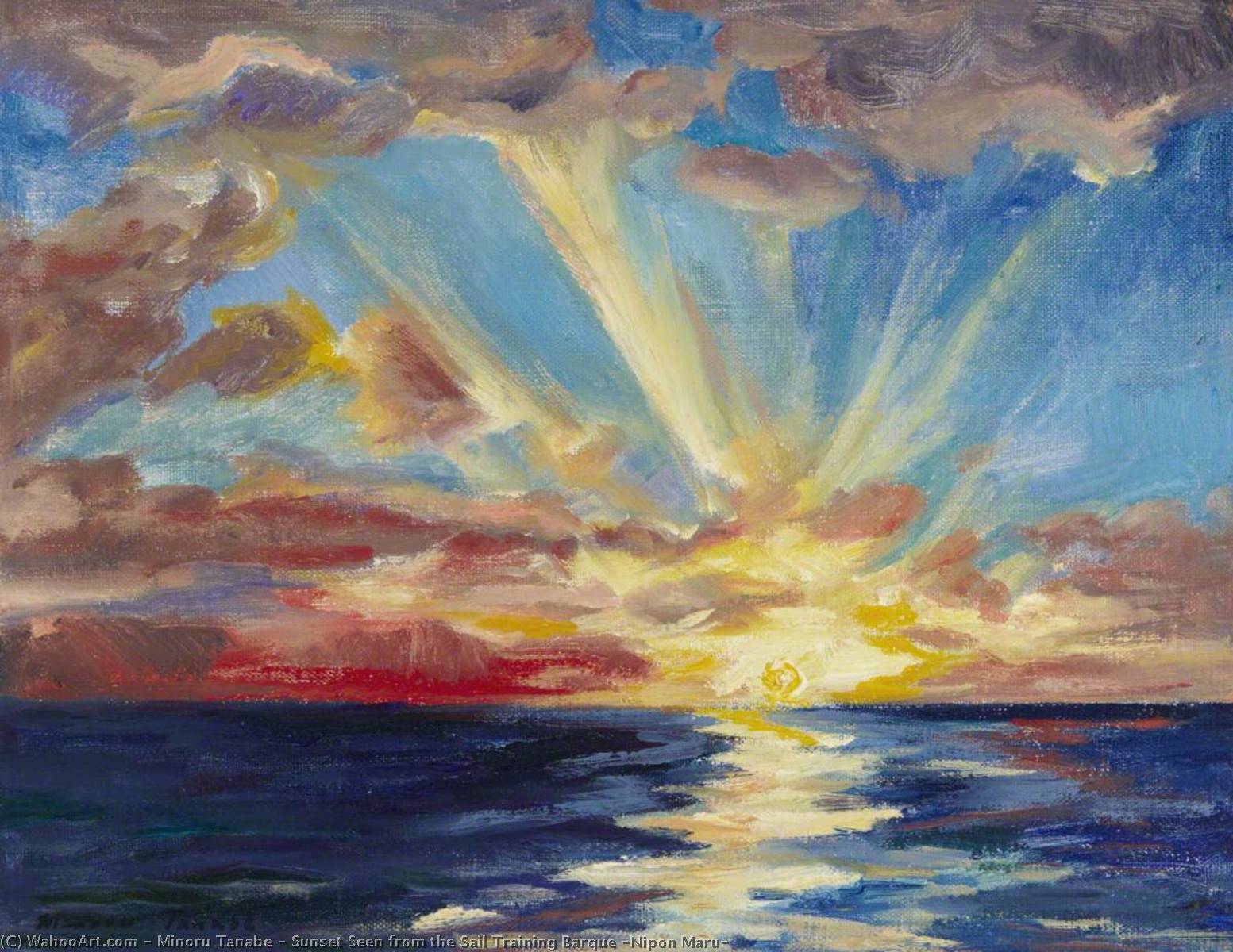 Sunset Seen from the Sail Training Barque `Nipon Maru` by Minoru Tanabe Minoru Tanabe | ArtsDot.com