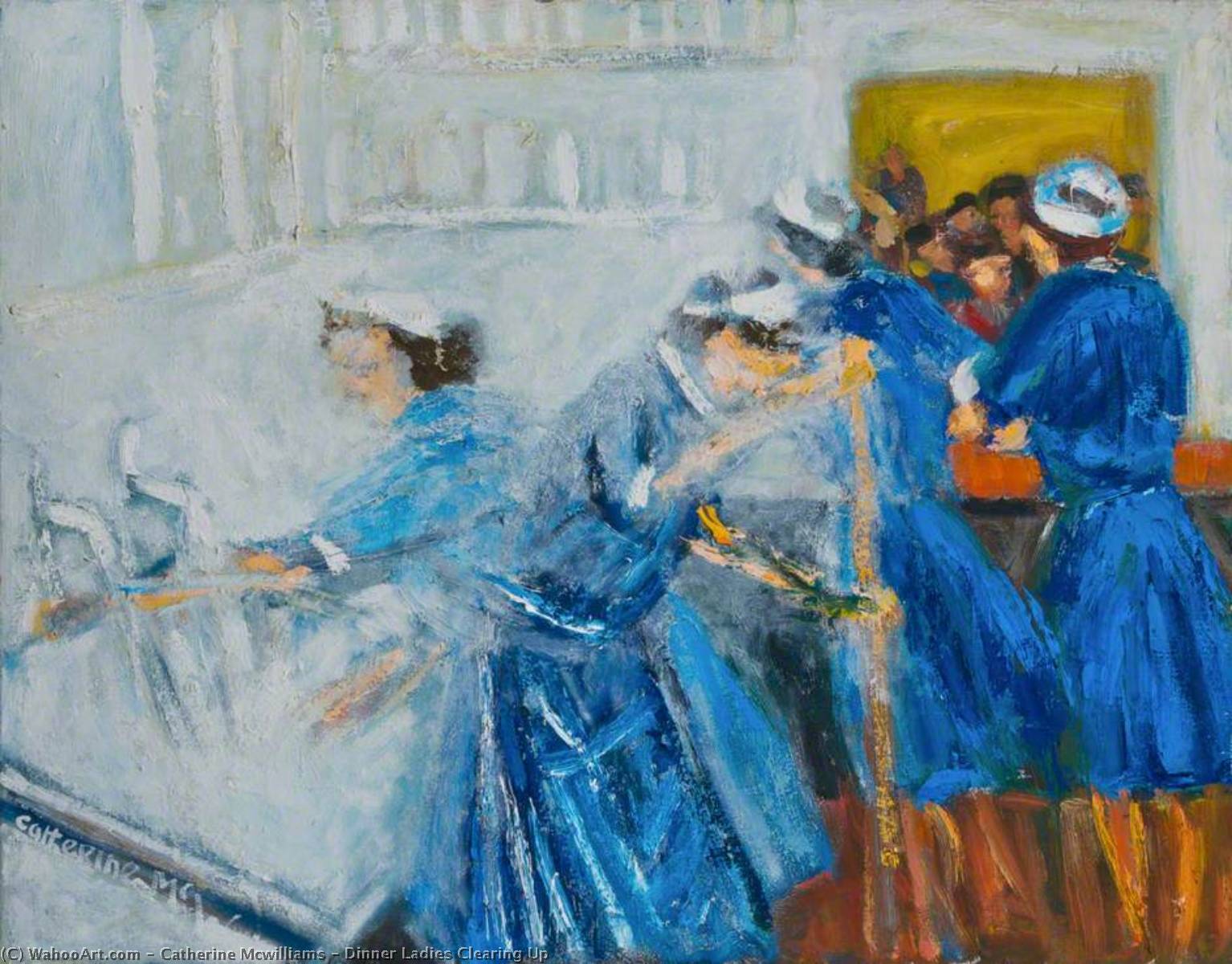 Dinner Ladies Clearing Up by Catherine Mcwilliams Catherine Mcwilliams | ArtsDot.com