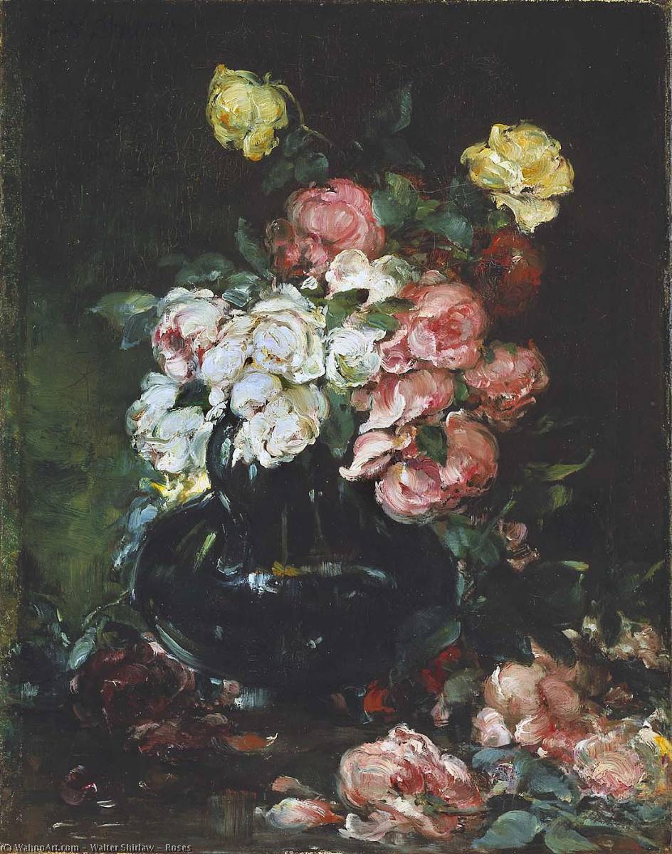 Order Oil Painting Replica Roses, 1888 by Walter Shirlaw (1838-1909) | ArtsDot.com