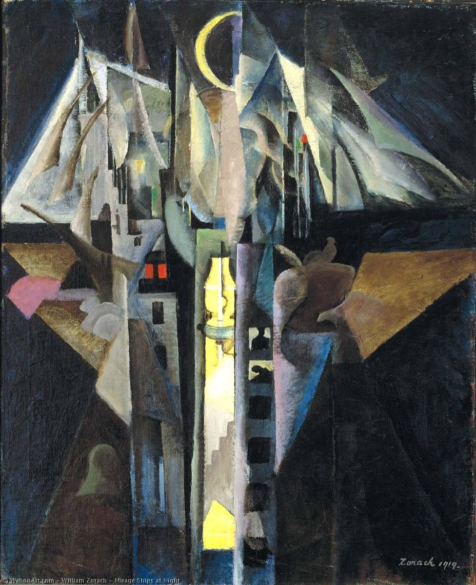 Buy Museum Art Reproductions Mirage Ships at Night, 1919 by William Zorach (Inspired By) (1887-1966, Russia) | ArtsDot.com