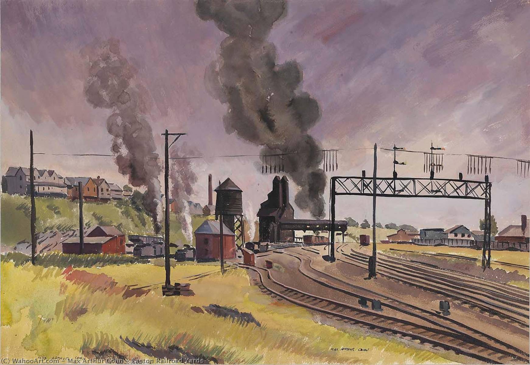 Buy Museum Art Reproductions Easton Railroad Yards by Max Arthur Cohn (Inspired By) (1903-1998) | ArtsDot.com