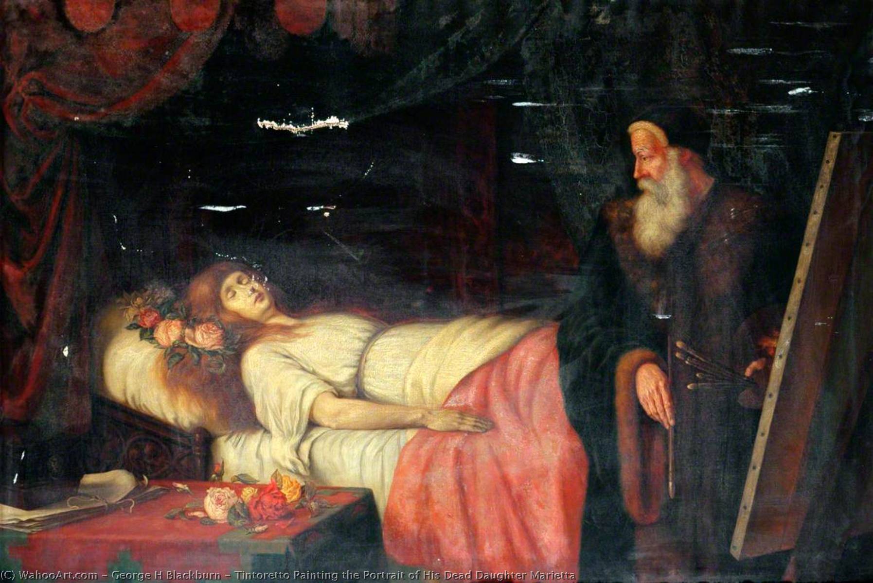 Tintoretto Painting the Portrait of His Dead Daughter Marietta, 1891 by George H Blackburn George H Blackburn | ArtsDot.com