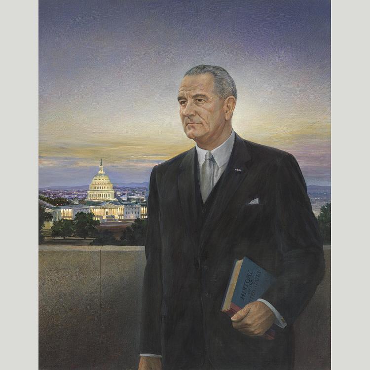 Order Paintings Reproductions Lyndon B. Johnson, 1967 by Peter Hurd (Inspired By) (1904-1984, United States) | ArtsDot.com
