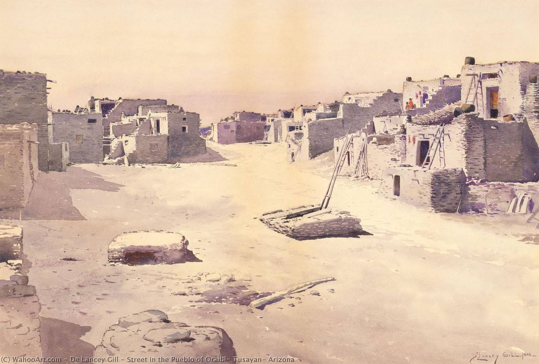 Street in the Pueblo of Oraibi, Tusayan, Arizona, 1888 by De Lancey Gill De Lancey Gill | ArtsDot.com