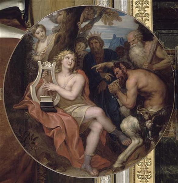 Buy Museum Art Reproductions LE JUGEMENT DE MIDAS by Michel Corneille (Corneille L'ancien) (1601-1664) | ArtsDot.com