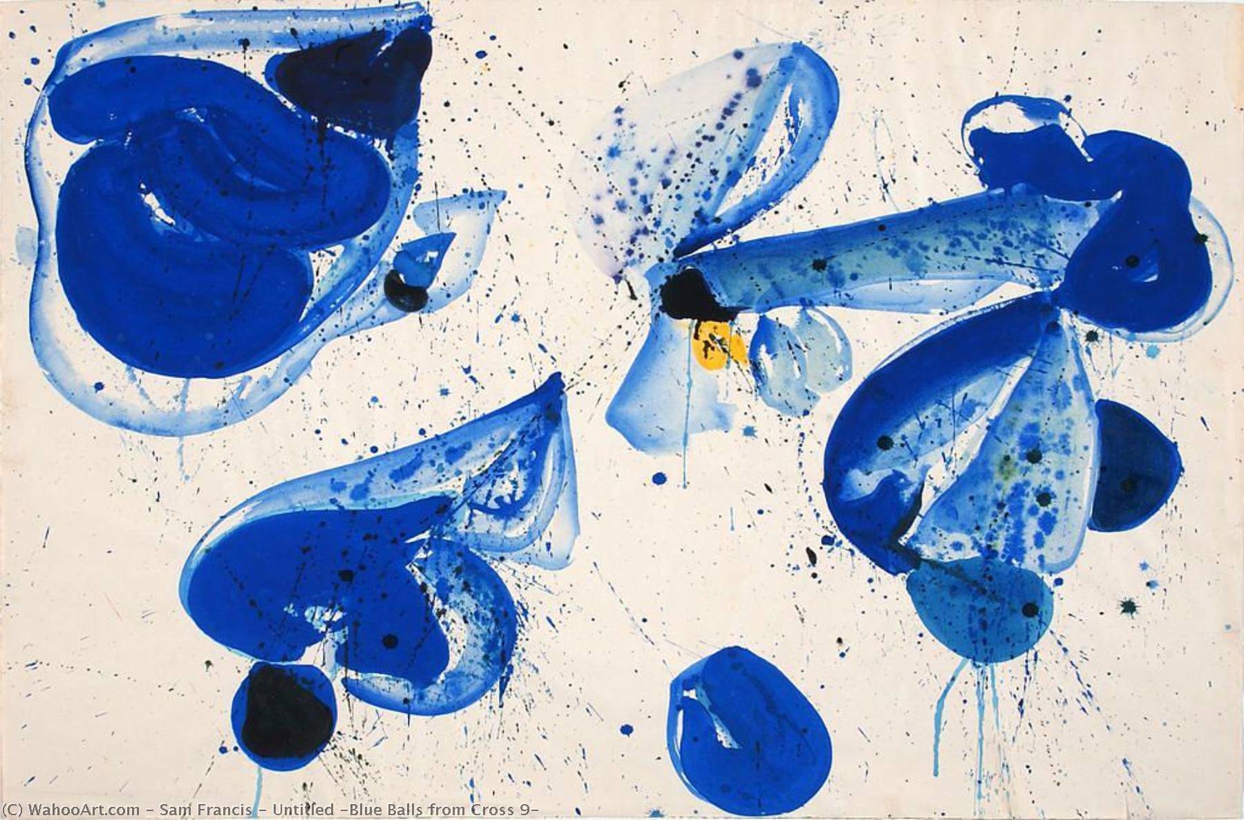 Order Art Reproductions Untitled (Blue Balls from Cross 9), 1963 by Sam Francis (Inspired By) (1923-1994, United States) | ArtsDot.com