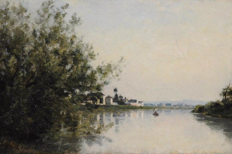 Buy Museum Art Reproductions La Seine à Saint Ouen by Stanislas Lepine (1835-1892, France) | ArtsDot.com