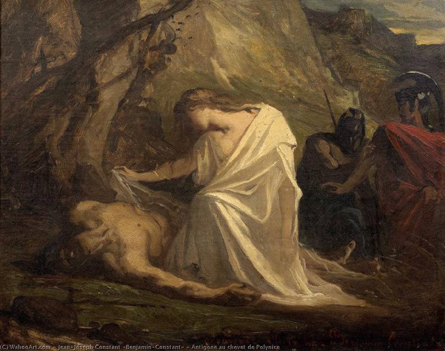 順序 油絵 Antigone au chevet de ポリニッケル バイ Jean-Joseph Constant (Benjamin-Constant) (1845-1902, France) | ArtsDot.com