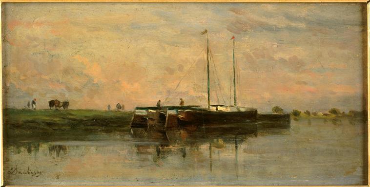 Order Oil Painting Replica PENICHES A BEZONS by Charles François Daubigny (1817-1878, France) | ArtsDot.com