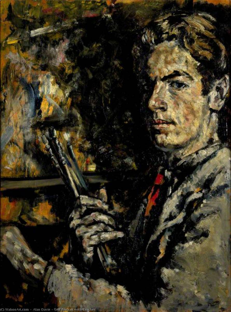 Self Portrait with Brushes, 1937 by Alan Davie (1920-2014) Alan Davie | ArtsDot.com