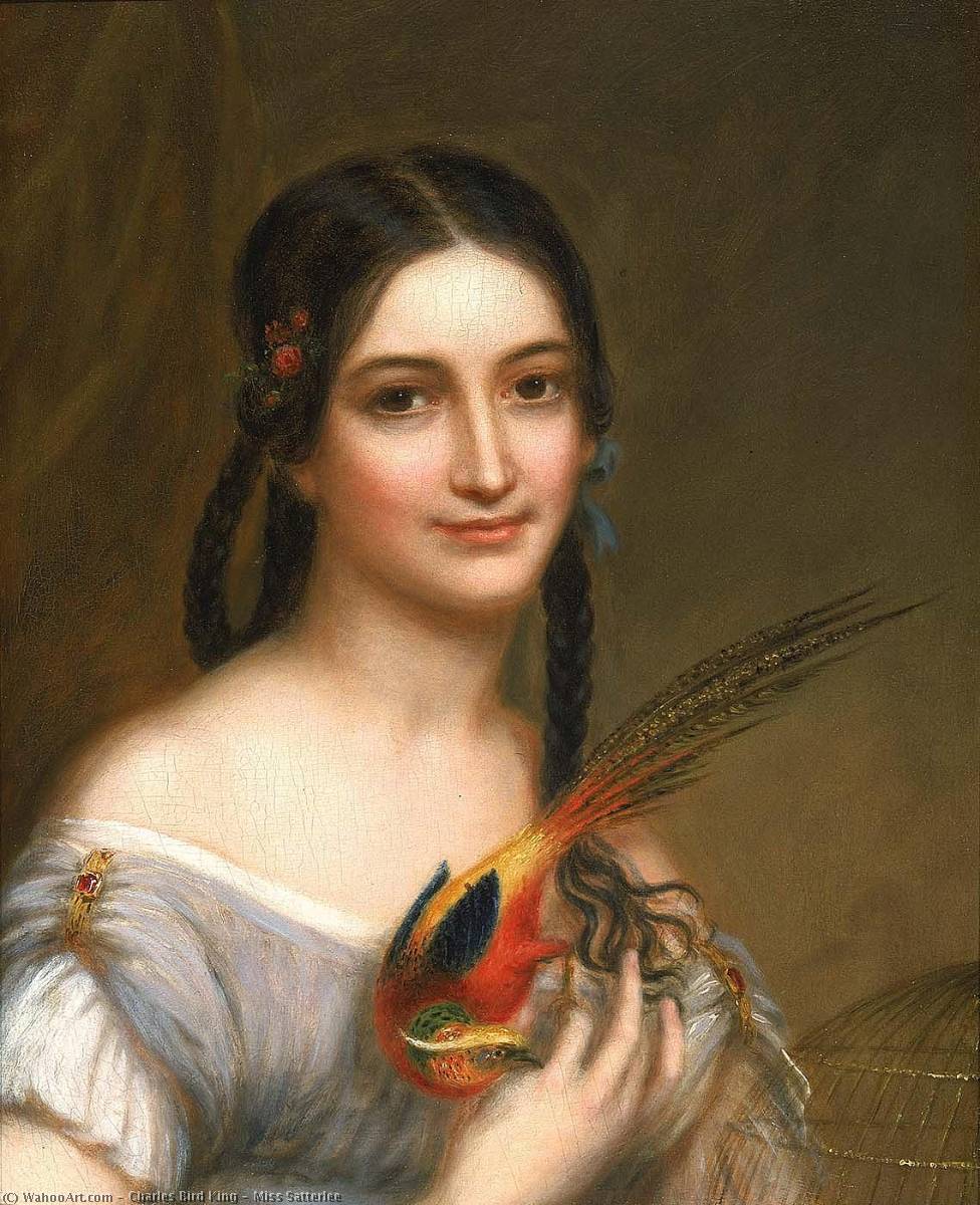 Order Paintings Reproductions Miss Satterlee, 1839 by Charles Bird King (1785-1862, United States) | ArtsDot.com