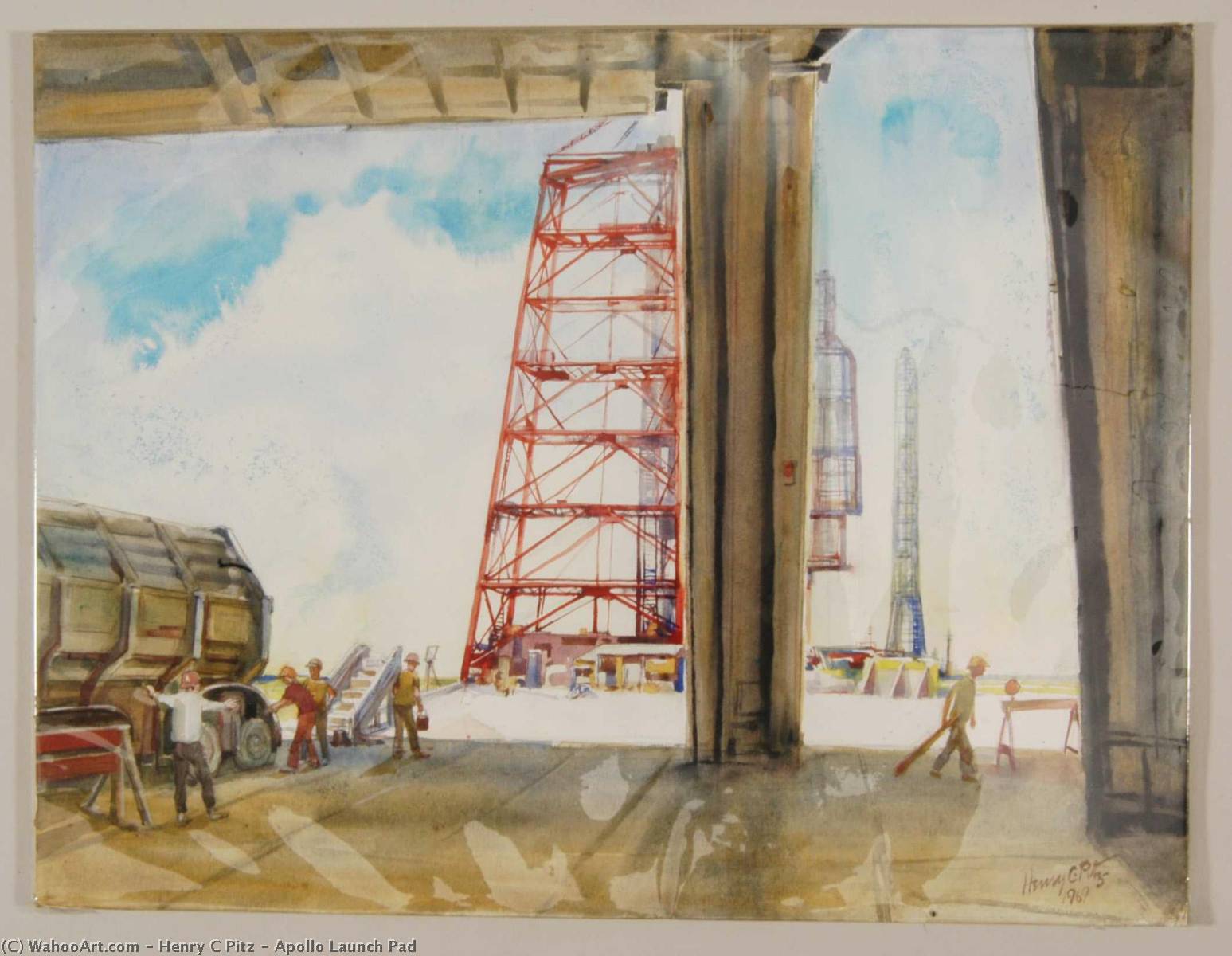 Apollo Launch Pad, 1969 by Henry C Pitz (1895-1976) Henry C Pitz | ArtsDot.com