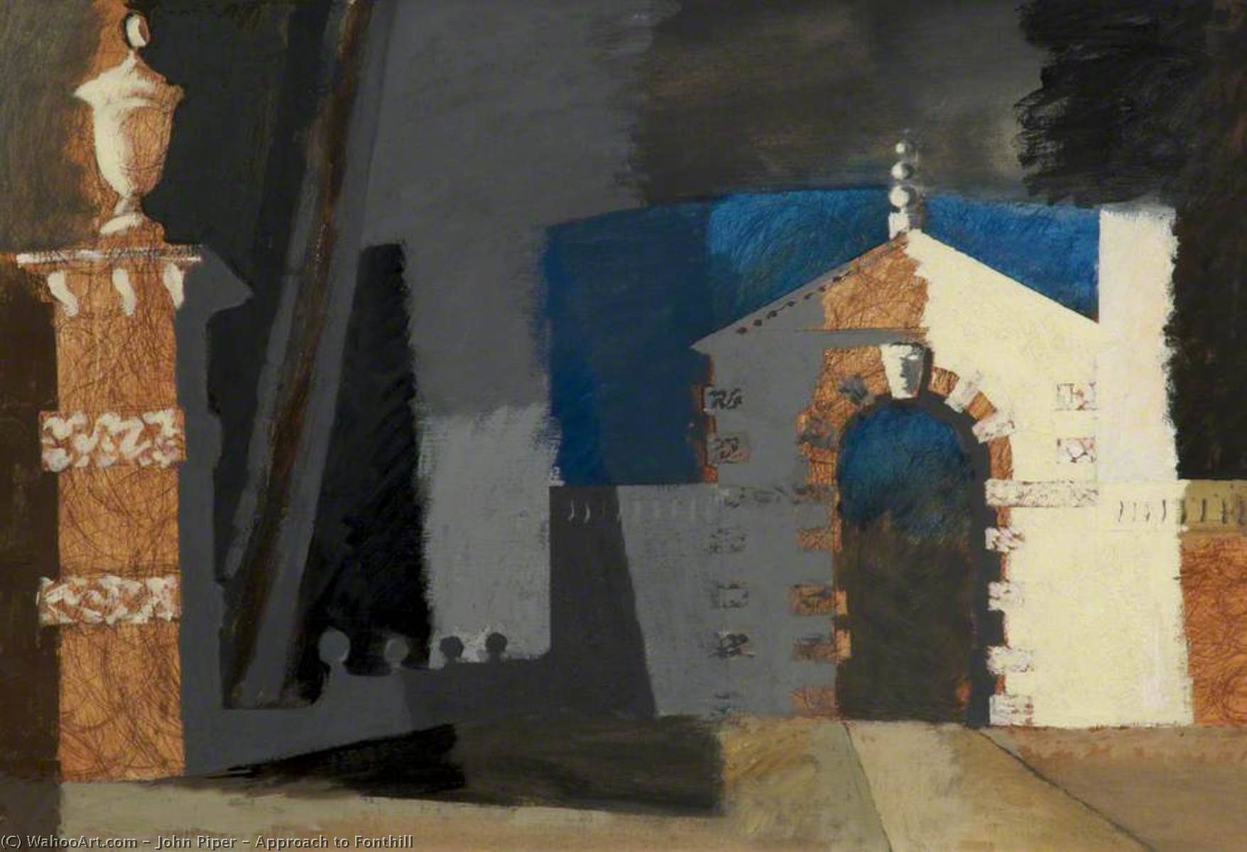 Order Paintings Reproductions Approach to Fonthill, 1940 by John Piper (Inspired By) (1903-1992, United Kingdom) | ArtsDot.com