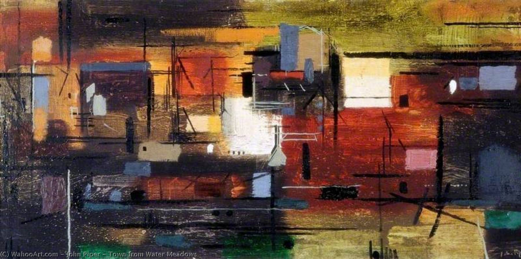 Order Oil Painting Replica Town from Water Meadows, 1938 by John Piper (Inspired By) (1903-1992, United Kingdom) | ArtsDot.com