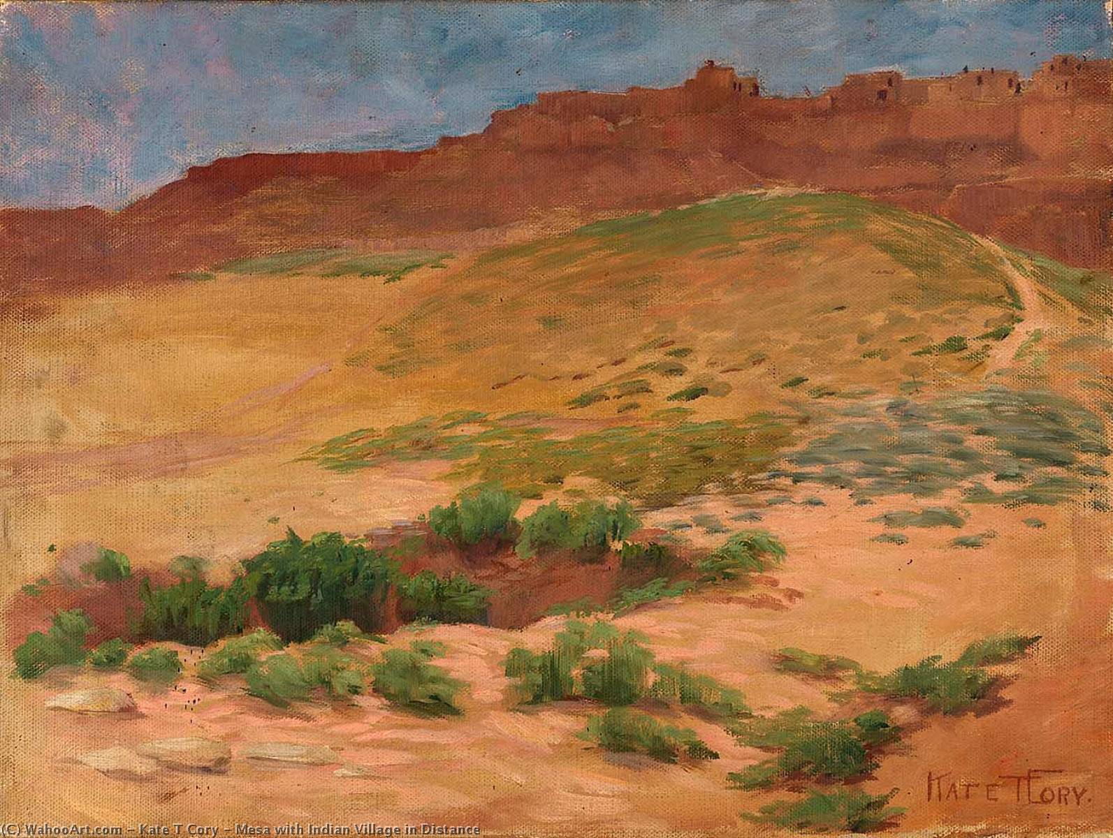 Mesa with Indian Village in Distance by Kate T Cory Kate T Cory | ArtsDot.com