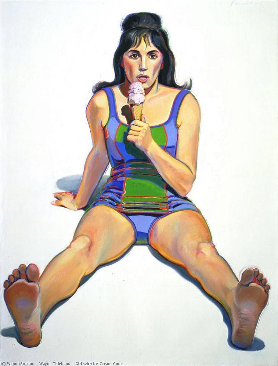 Girl with Ice Cream Cone, 1963 by Wayne Thiebaud (1920-2021, United States) Wayne Thiebaud | ArtsDot.com