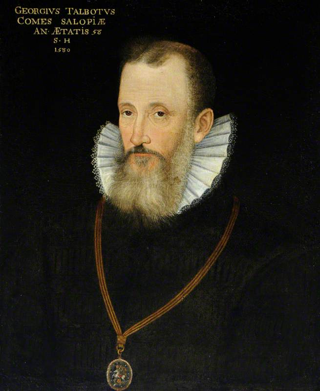 Order Art Reproductions George Talbot (1528–1590), 6th Earl of Shrewsbury (after an earlier painting of 1580) by Rowland Lockey (1565-1616) | ArtsDot.com